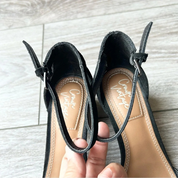 CROWN VINTAGE Valentinaa D'Orsay Black Leather Strappy Pumps - Picture 12 of 15